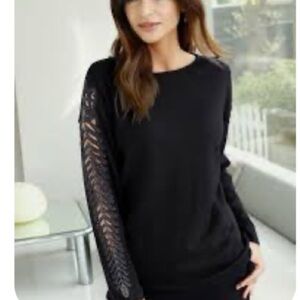 Alessa W Collection Elegant Black Beaded Women's Top. Size 12